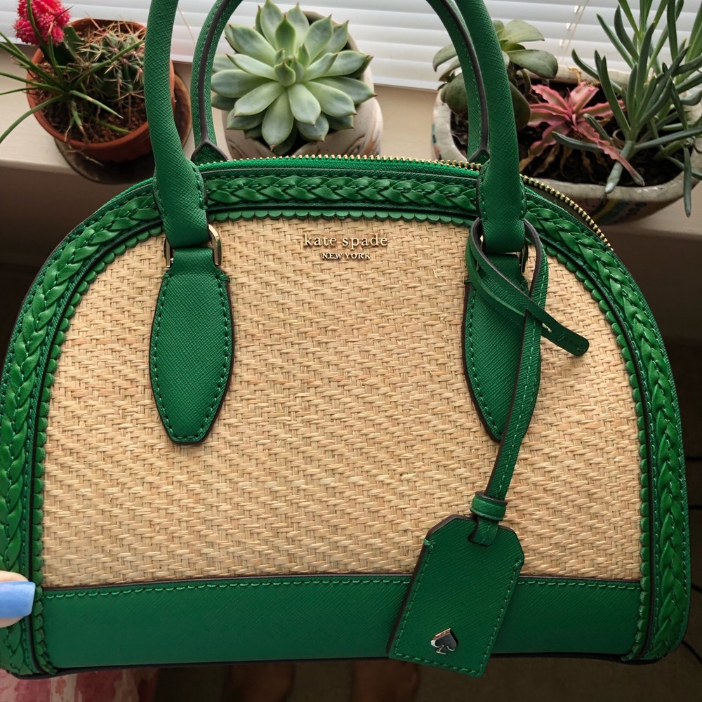 Kate Spade Reiley Straw in Green Bean